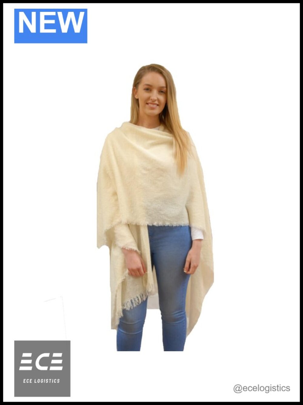 Irish Lambswool Pashmina Shawl Wrap Soft Warm One Size